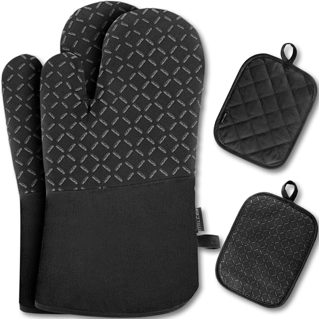 MILcea Oven Gloves Pot Holder Oven Gloves Set of 4 Oven Mitts Heat Resistant