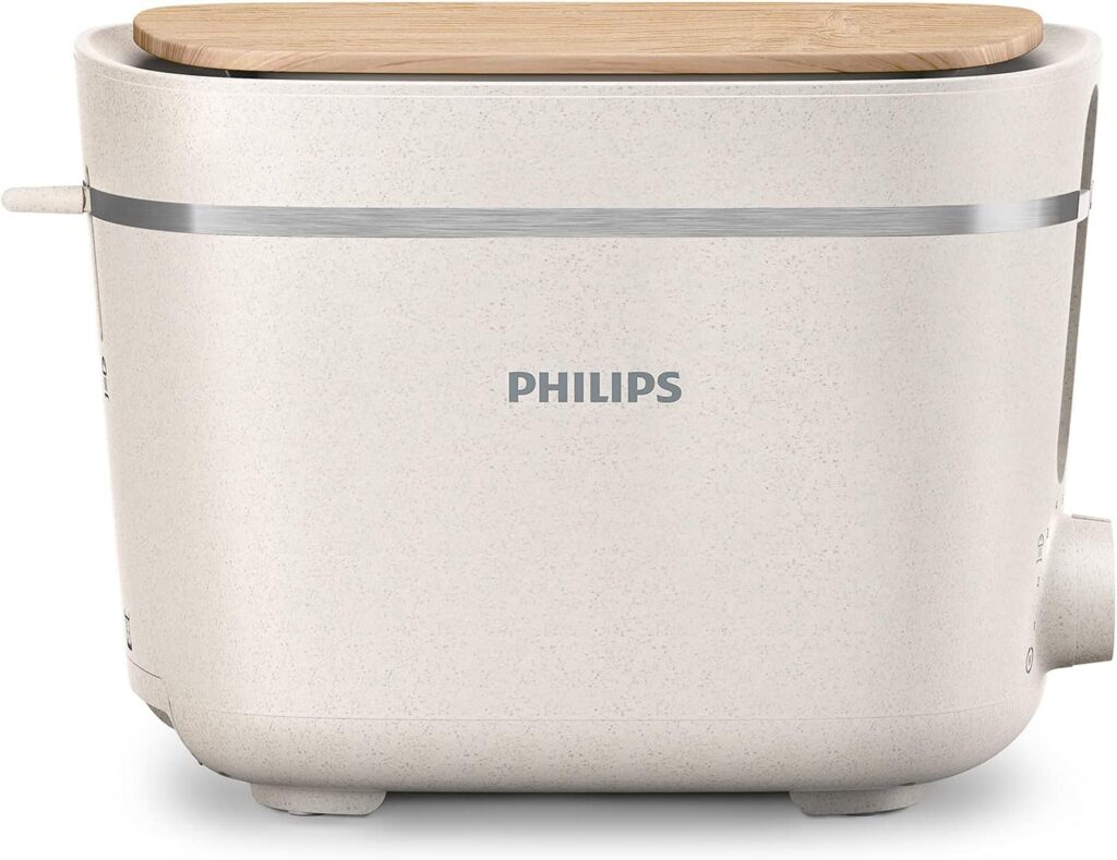 Philips Toaster Eco Conscious Edition - 2 Toast Slots, 8 Steps, Bun Attachment, Silky White Matte (HD2640/10)  Philips Kettle - Eco Conscious Edition, 1.7 L, Silk White Matte (HD9365/10)