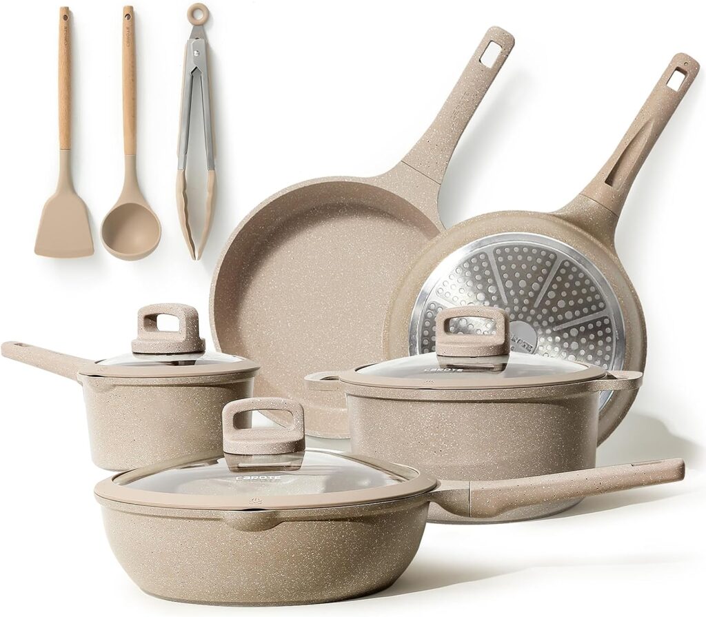 Topfsets Pfannenset 11-Teilig,Pfanne 24cm,28cm,Stielkasserolle 16cm,Topf 24cm,Tiefe Bratpfanne 28cm,Antihaft-Beschichtung mit Deckel,Kochgeschirr-Set,Induktionspfanne,Bester Papa Geschenk Vatertag