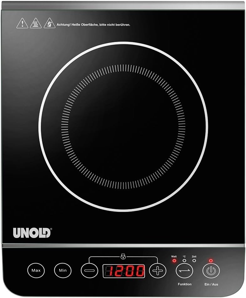 Unold Single Elegance Induction Cooker, 2000 W, Stainless Steel/Black