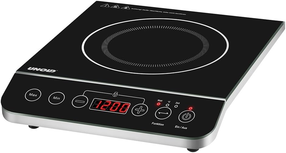 Unold Single Elegance Induction Cooker, 2000 W, Stainless Steel/Black