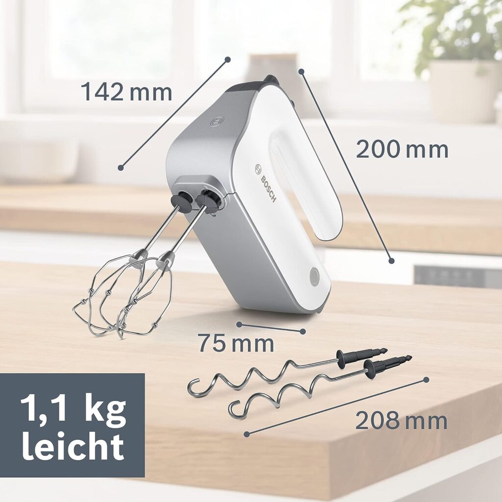 Bosch MFQ4835DE premium hand mixer, plastic, white / chrome