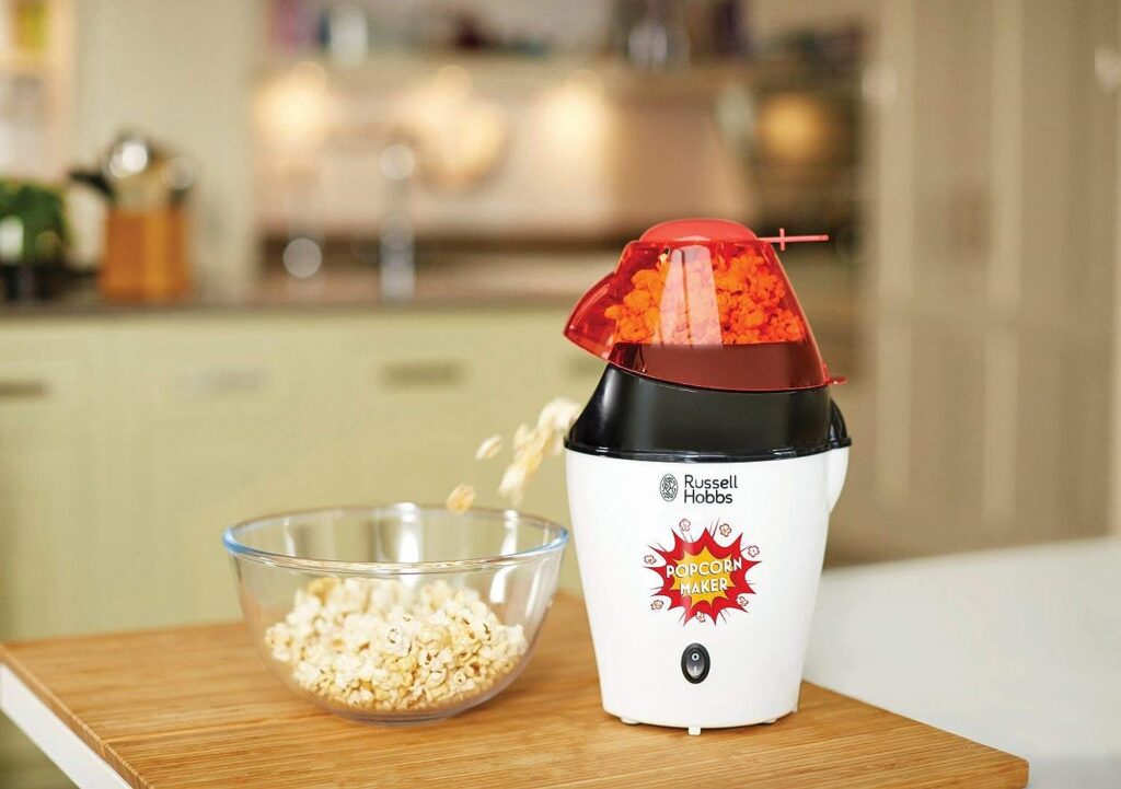 Russell Hobbs Popcorn Maker [Test Winner] Fiesta (Hot Air Popcorn Maker, Fat  Oil Free, incl. Corn Measuring Spoon, 1200W) 24630-56