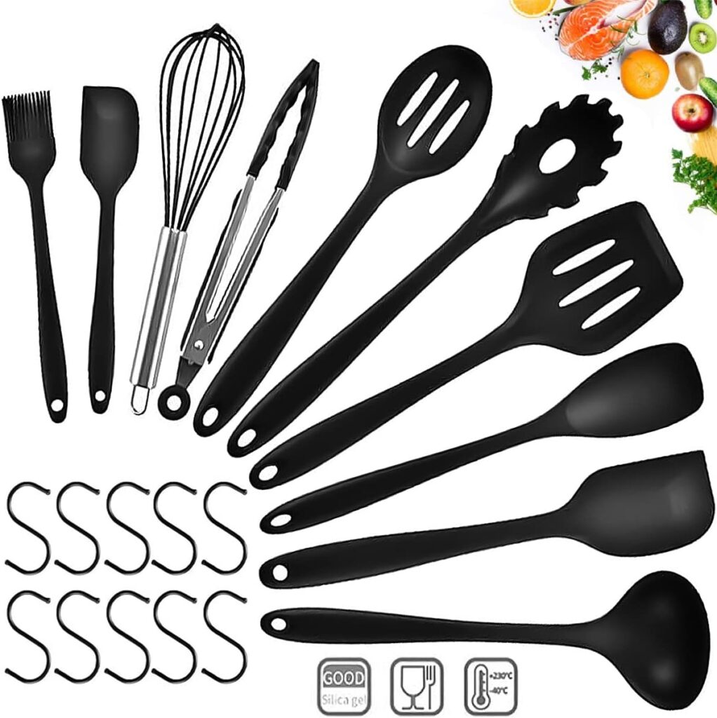 Silicone Kitchen Utensil Set, 20 Pieces Silicone Kitchen Utensils, Advanced Heat Resistant Kitchen Utensils, Cooking Accessories, Non-Stick Kitchen Baking Tools, Kitchen Baking Tools, 10 Sets + 10