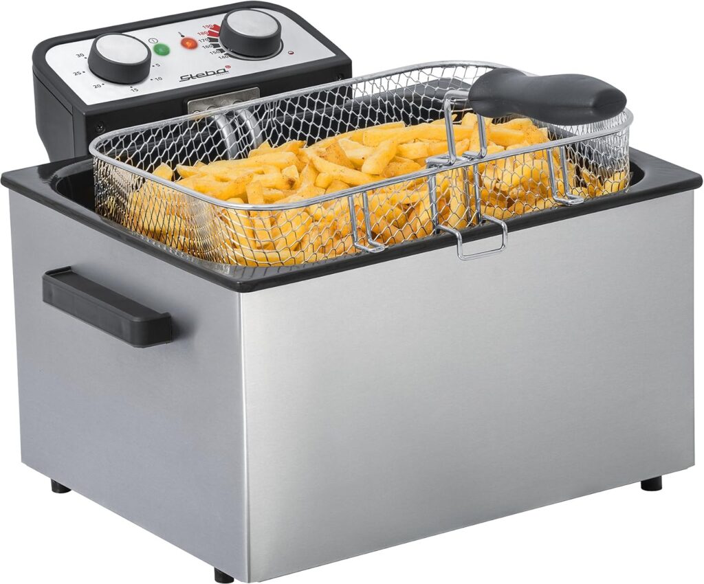 Steba DF 300 stainless steel fryer, 5 litres, professional heating system, cold zone principle