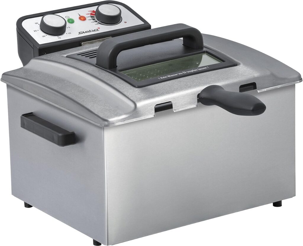 Steba DF 300 stainless steel fryer, 5 litres, professional heating system, cold zone principle