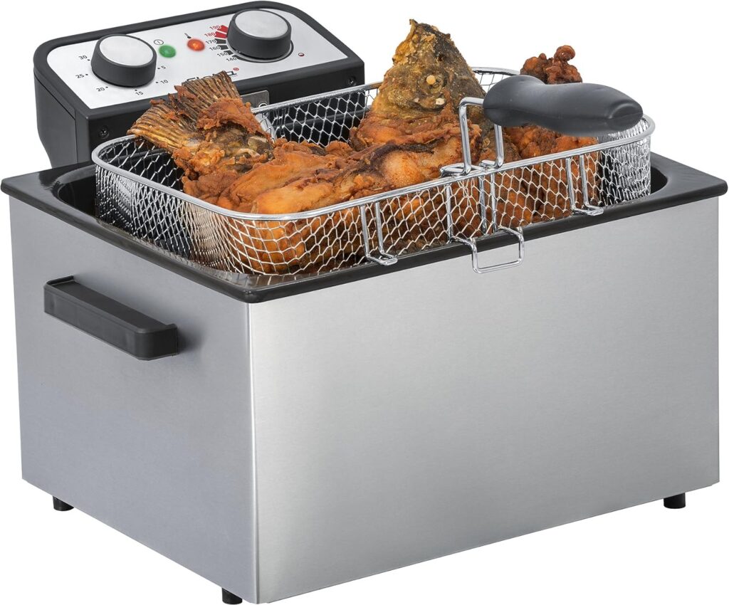 Steba DF 300 stainless steel fryer, 5 litres, professional heating system, cold zone principle